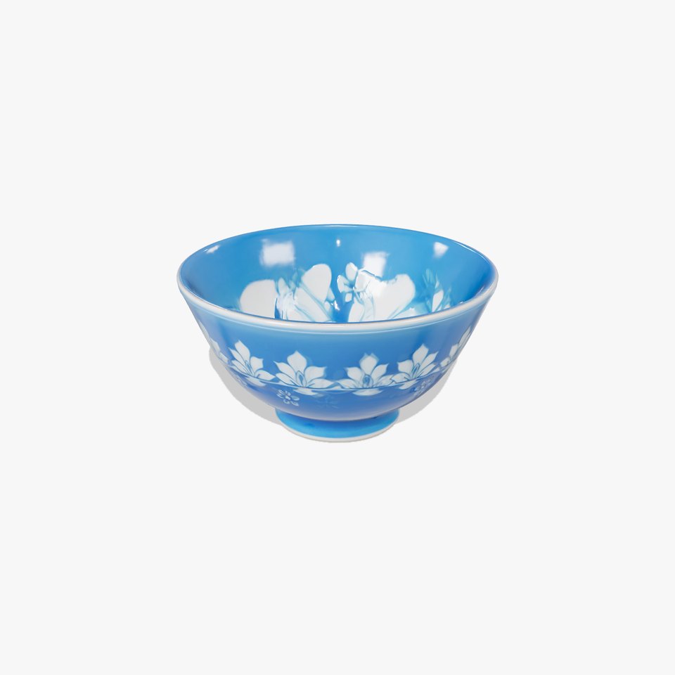 Ornate Blue Ceramic Bowl model pack